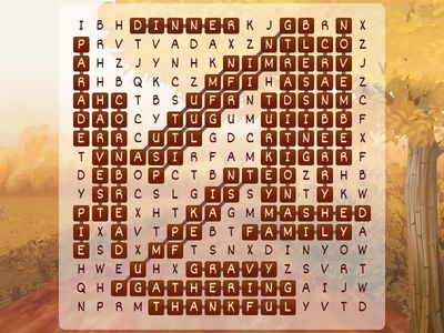 Thanksgiving Word Search