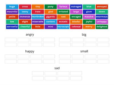  Synonyms/Interesting Words Group Sort