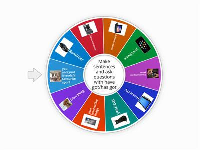 Have got/has got - Spin the wheel
