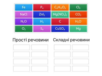 Прості та складні речовини