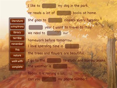 Complete the sentences