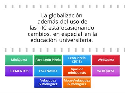 MINIQUEST y WEBQUEST: ELEMENTOS Y APLICACIONES EDUCATIVAS 