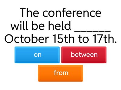 Prepositions and Conjunctions Quiz