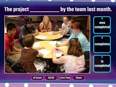 passive voice (simple past, simple present)