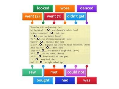 Past Simple irregular & regular verbs 