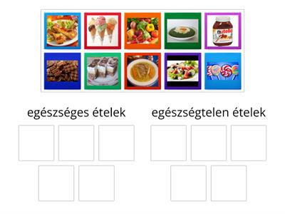egészséges és egészségtelen ételek