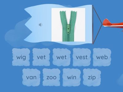 z, w, v word match -Senior Infants