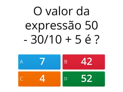 Expressões com números inteiros