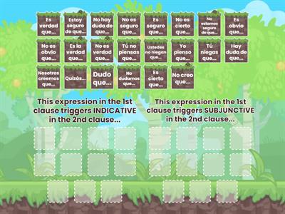 (3) Lección 1 - Sorting Subjunctive/Indicative Triggers
