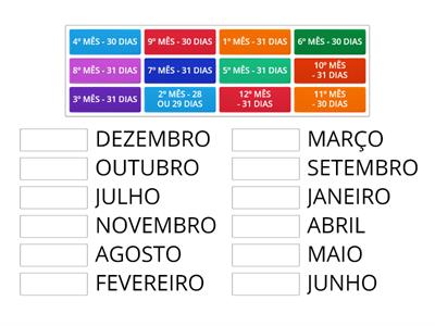 OS 12 MESES DO ANO