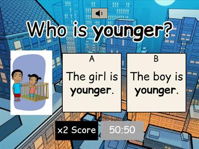 Everybody Up 3 Unit 5, Lesson 1, page 45, C, Look and choose. (Comparative Adjectives-Audio)