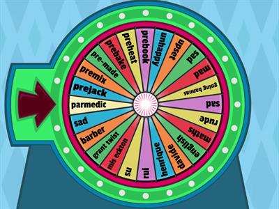spin the wheel word land on write a sentnace