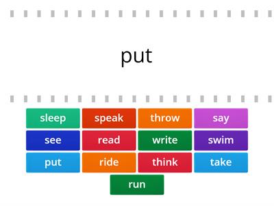 Irregular Verbs Two Forms English Favourite 3 (p-w)