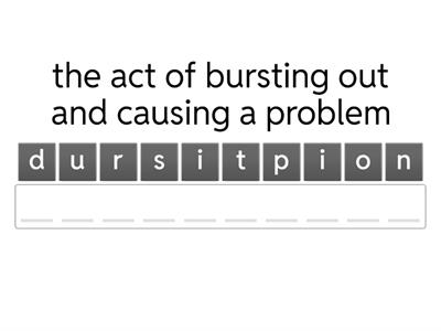 Latin Root rupt Word Scramble