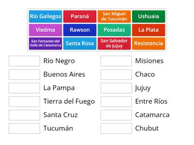  Provincias y capitales de Argentina