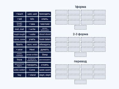 игра с формами глаголов задание 