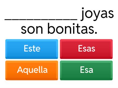 Exit Ticket Demonstratives Adjectives