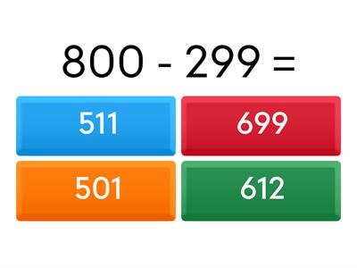 3 Digit Subtraction Review