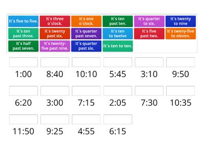 klasa 4 Telling the time