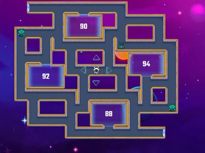 Maze Chase Two digit and one digit addition