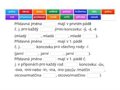 Druhy přídavných jmen 