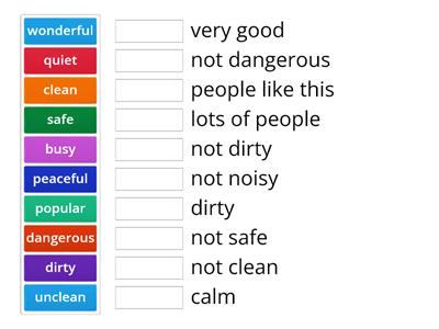 My neighbourhood adjectives 