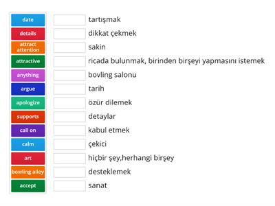 8.sınıf ingilizce 1. ünite ve 2.ünite kelimeler