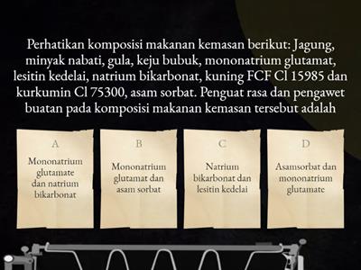 Ulangan Harian Materi Zat Aditif dan Zat Adiktif