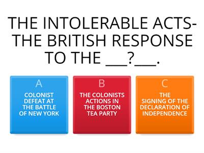 UNIT TWO: REVOLUTION QUIZ ONE