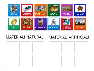 MATERIALI NATURALI E ARTIFICIALI