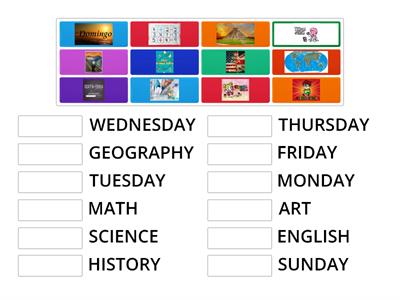 SCHOOL SUBJECTS AND DAYS OF THE WEEK - UNIT #2