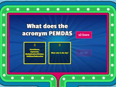 Order of Operations PEMDAS