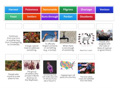 B1/B2 Thanksgiving vocabulary