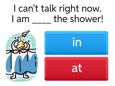 At, in, on - Sentences