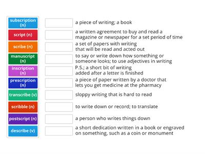 Latin root Scribe