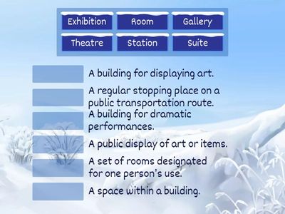 Match words to their meanings: Home