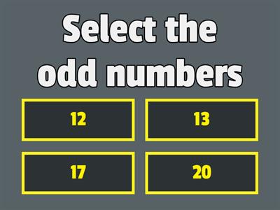 Odd and Even Numbers