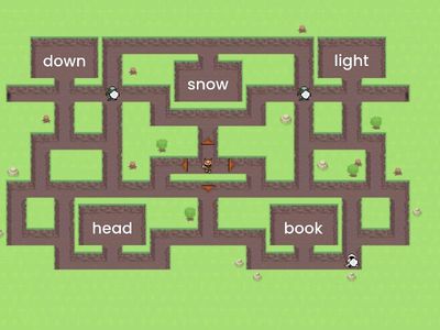 Green 10 Compound Words Maze Chase