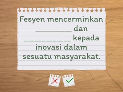 RBT Tingkatan 1 bab 5 FESYEN