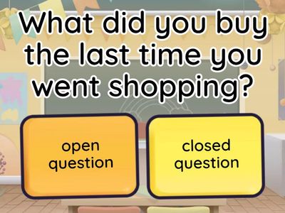 Open and closed questions - shopping