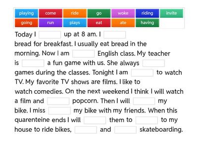 Complete with the missing words