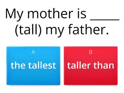 Comparative and superlative adjectives