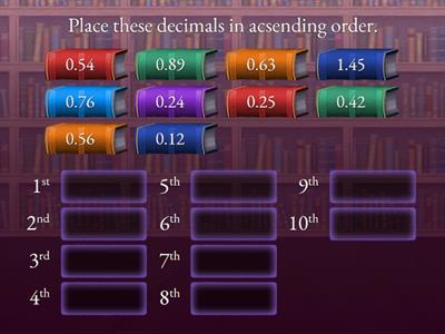 Ordering decimals