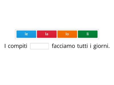 Pronomi diretti - complemento oggetto