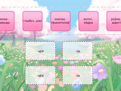 6 клас. Канчаткі прыметнікаў множнага ліку.