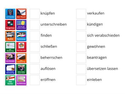 B2.1 K1M1 Wortschatz zum Thema Auswandern. Was passt zusammen?