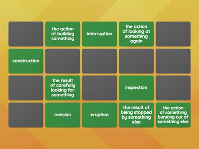 Suffix - ion Definitions Matching Pairs