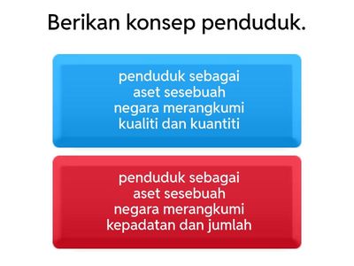 Kuiz Penduduk dan Penduduk sebagai ejen perubahan.