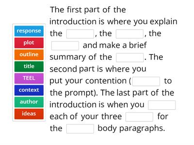 Text Response Essay Structure 