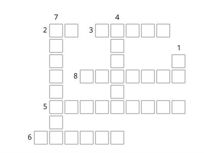 Prepositions of place - CROSSWORD